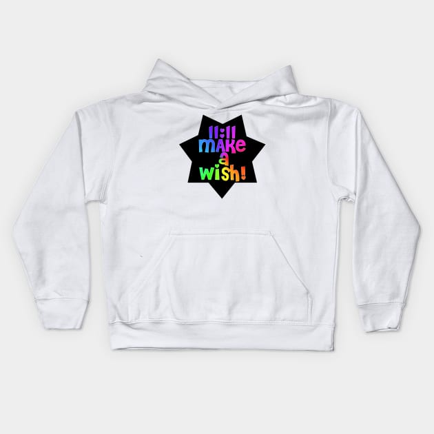 11:11 Make a Wish magic good luck star Kids Hoodie by Timeforplay